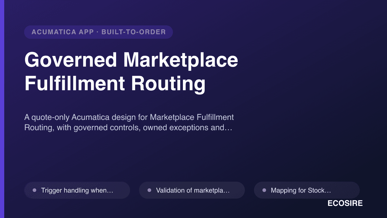 Governed Marketplace Fulfillment Routing