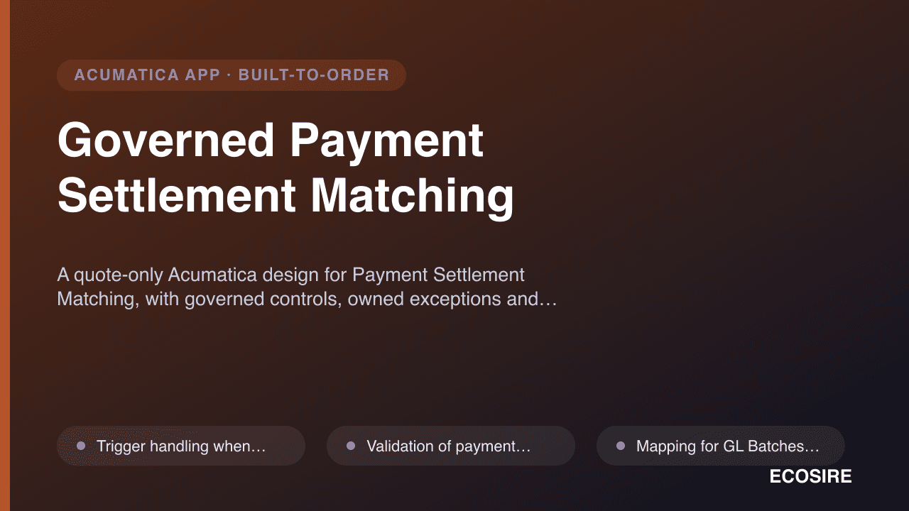 Governed Payment Settlement Matching