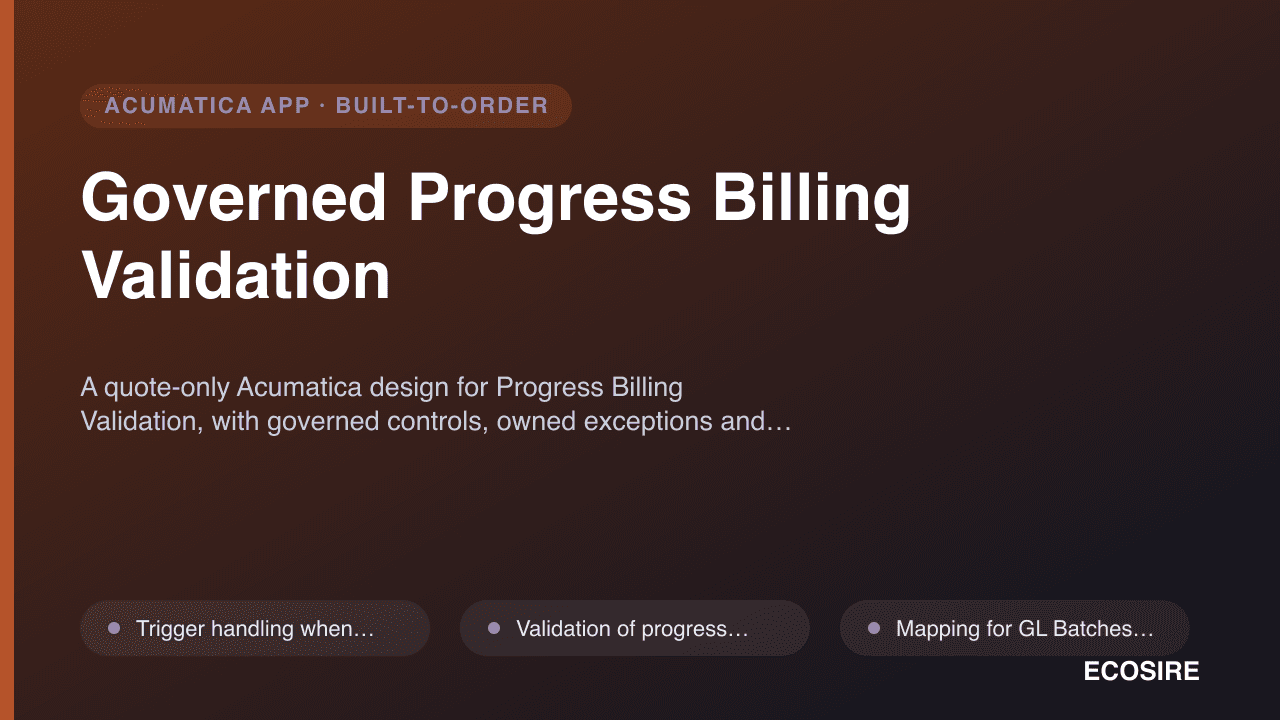 Governed Progress Billing Validation