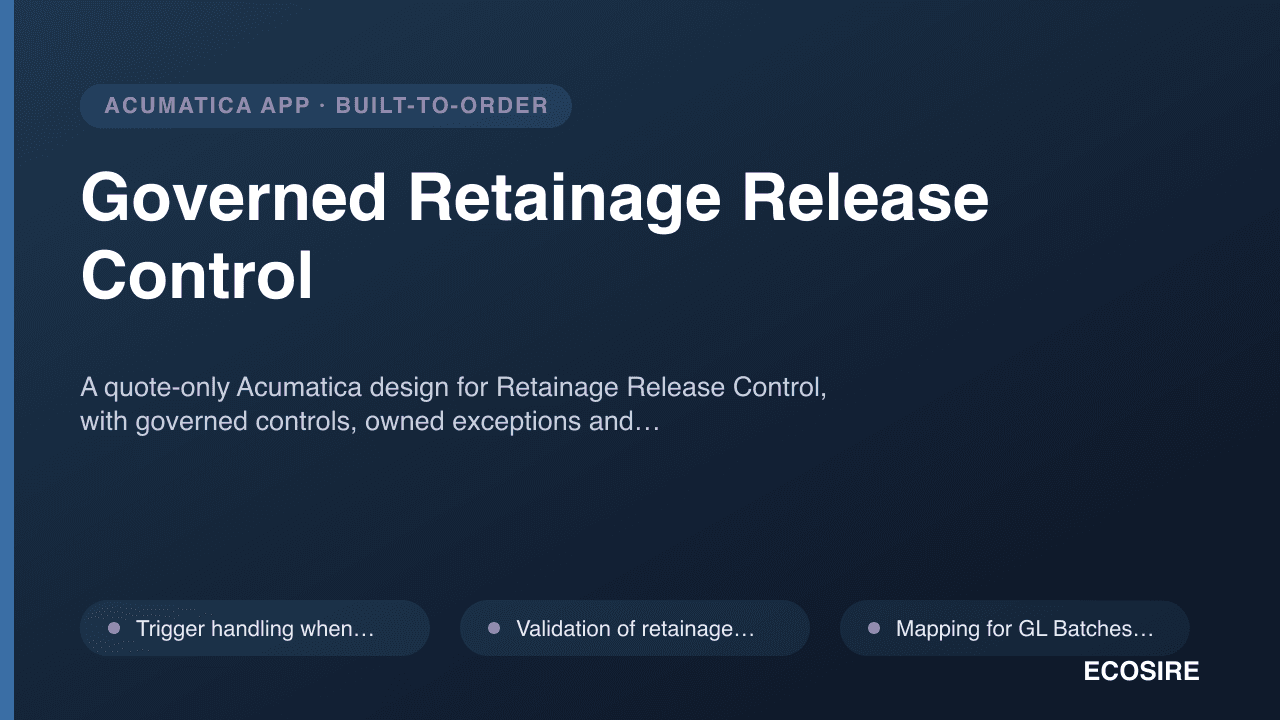 Governed Retainage Release Control