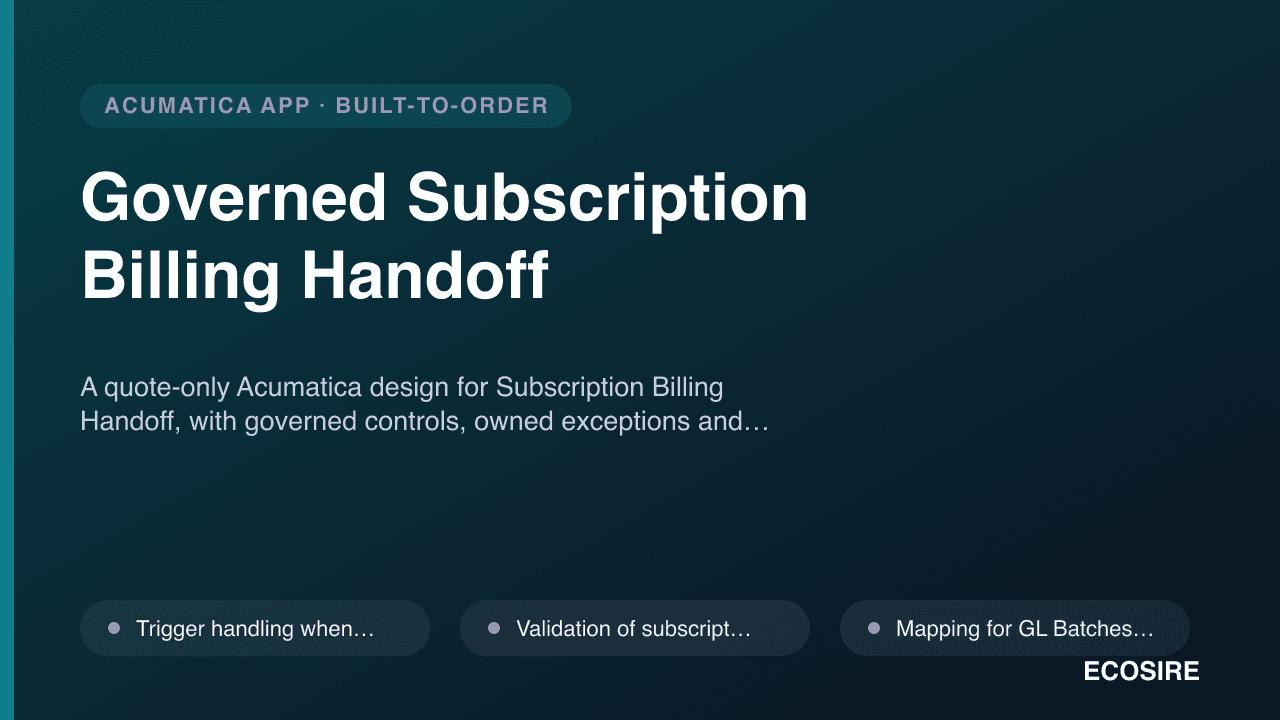 Governed Subscription Billing Handoff