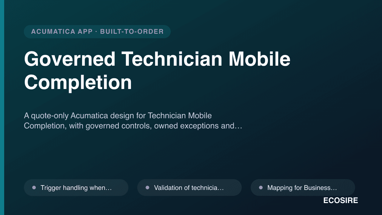 Governed Technician Mobile Completion