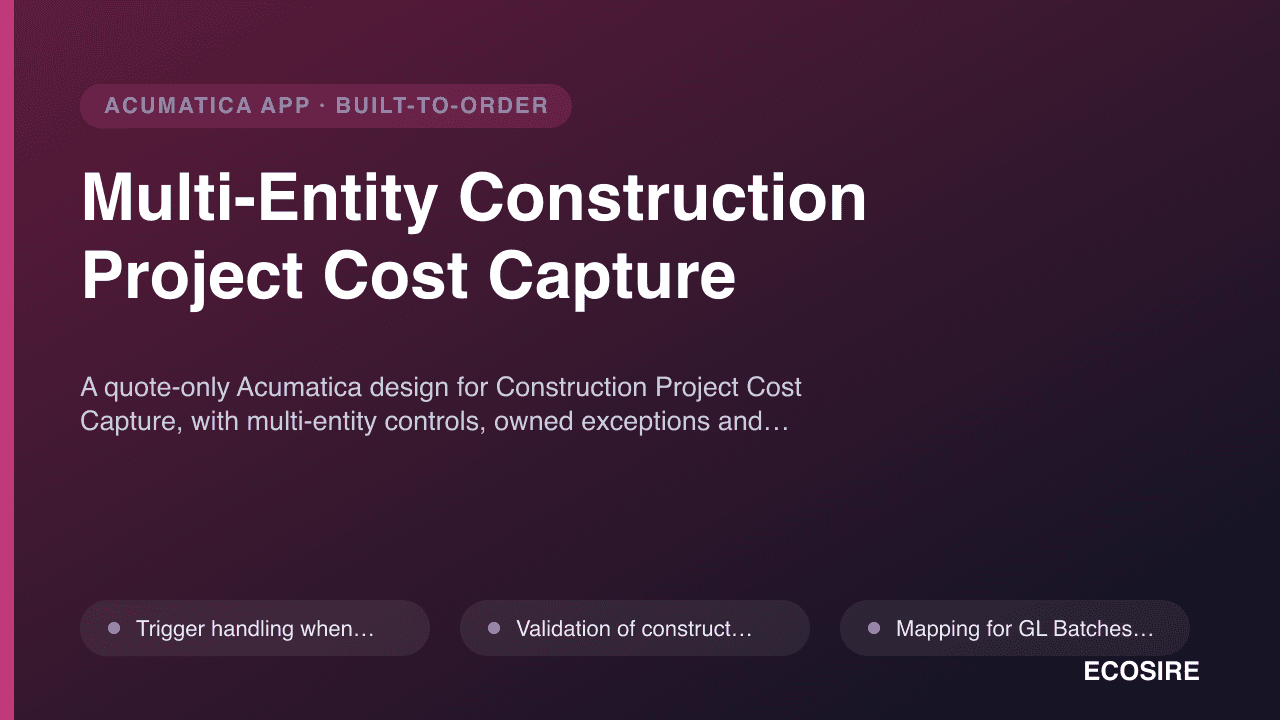 Multi-Entity Construction Project Cost Capture