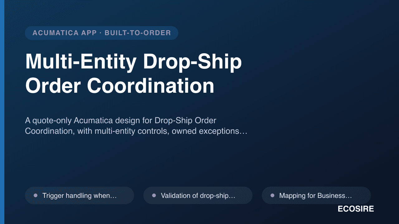 Multi-Entity Drop-Ship Order Coordination