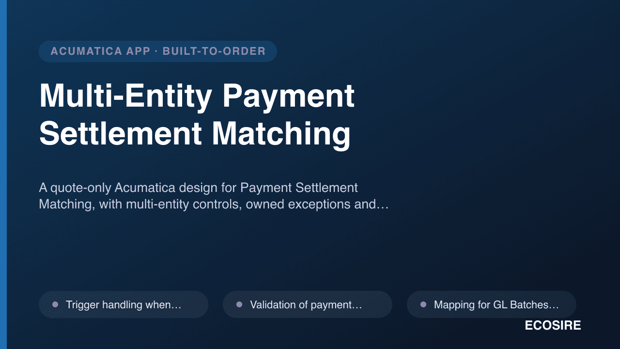 Multi-Entity Payment Settlement Matching