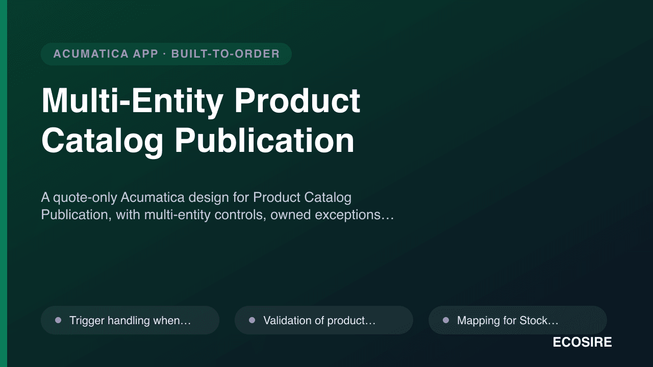 Multi-Entity Product Catalog Publication