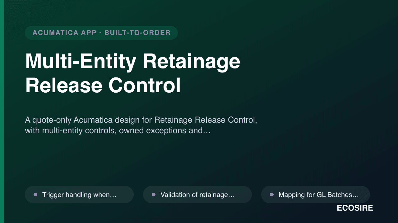 Multi-Entity Retainage Release Control