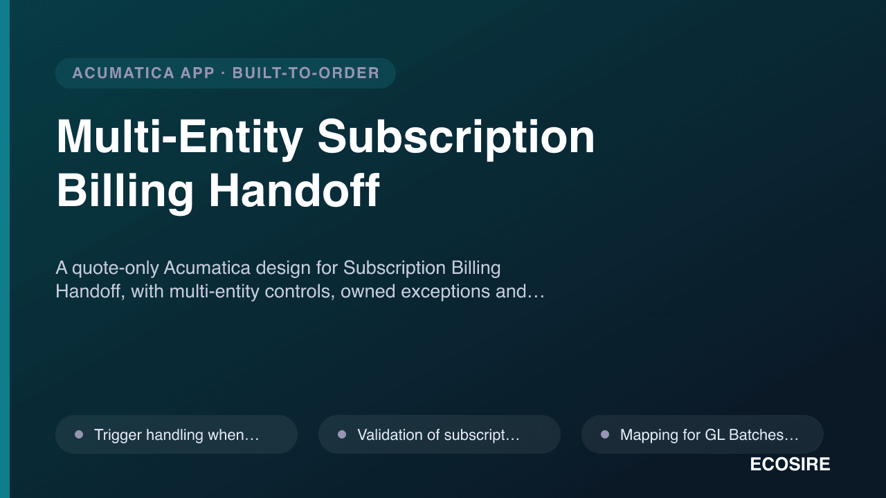 Multi-Entity Subscription Billing Handoff