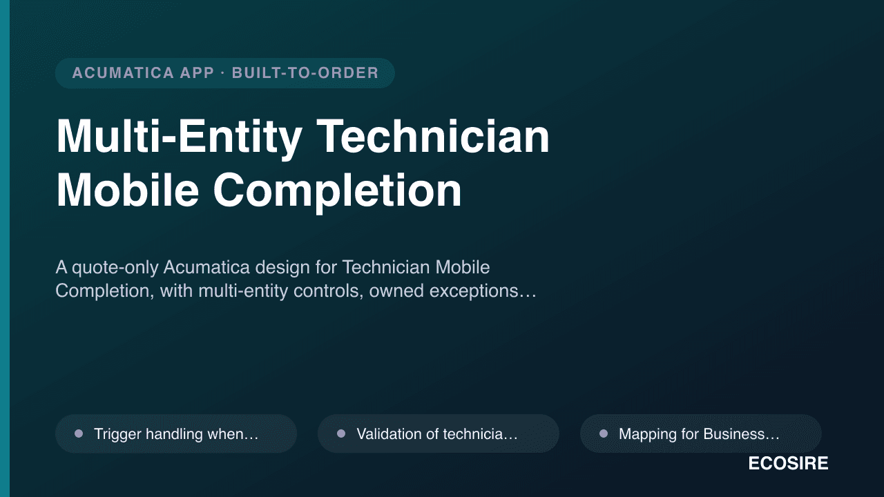 Multi-Entity Technician Mobile Completion