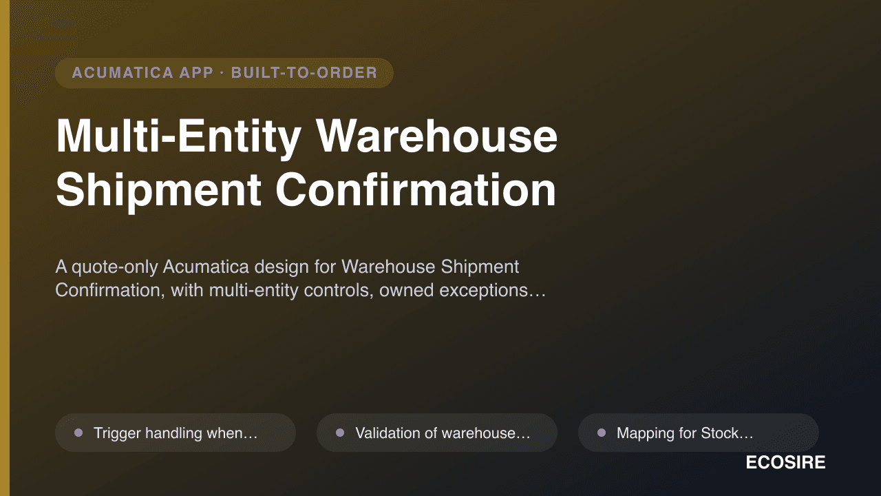 Multi-Entity Warehouse Shipment Confirmation