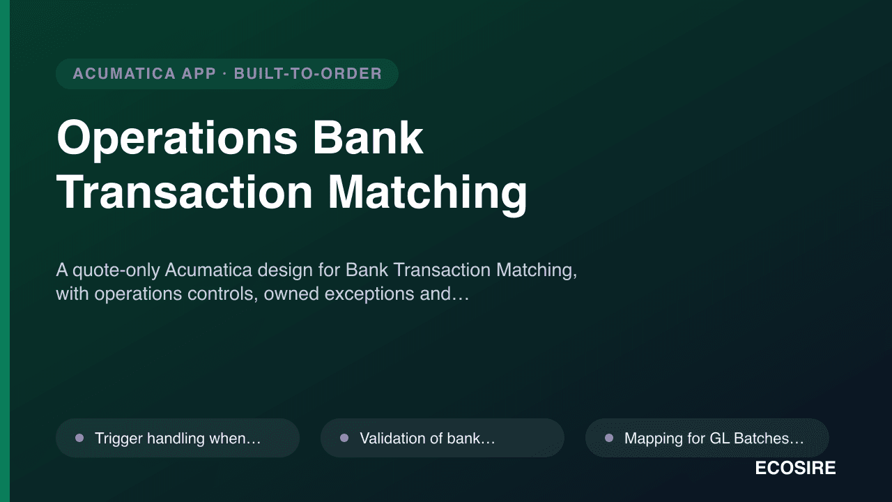 Operations Bank Transaction Matching