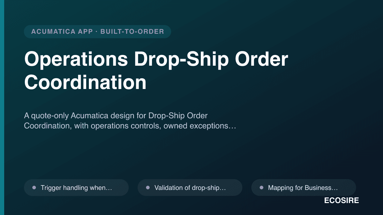Operations Drop-Ship Order Coordination