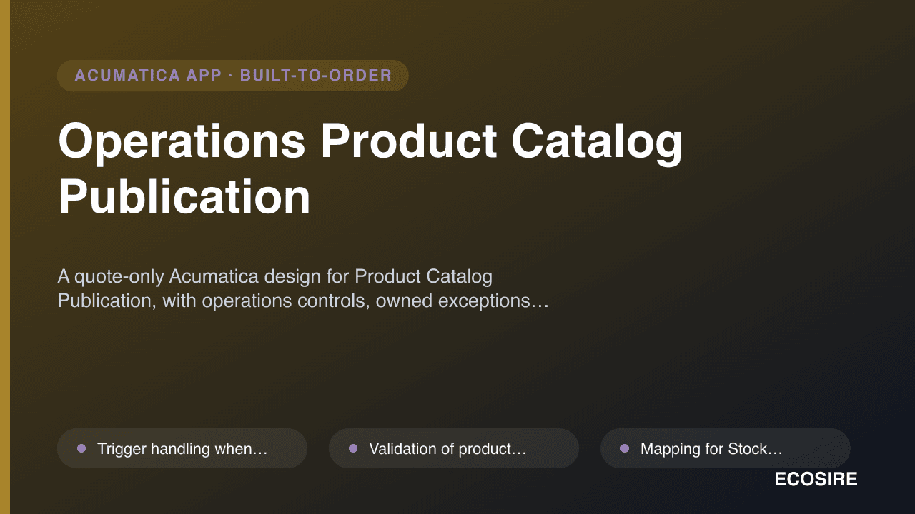 Operations Product Catalog Publication