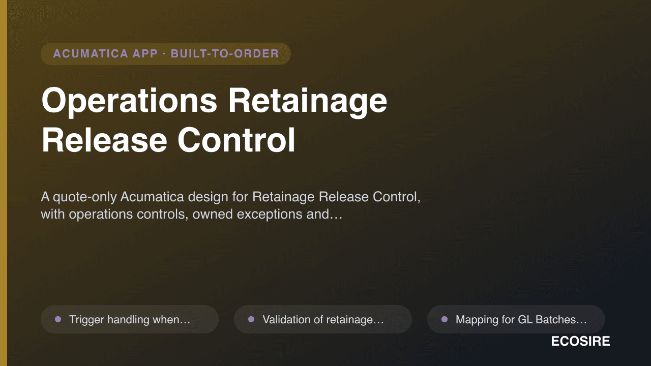 Operations Retainage Release Control