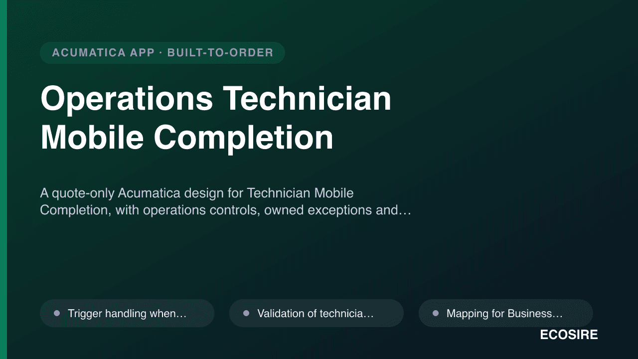 Operations Technician Mobile Completion