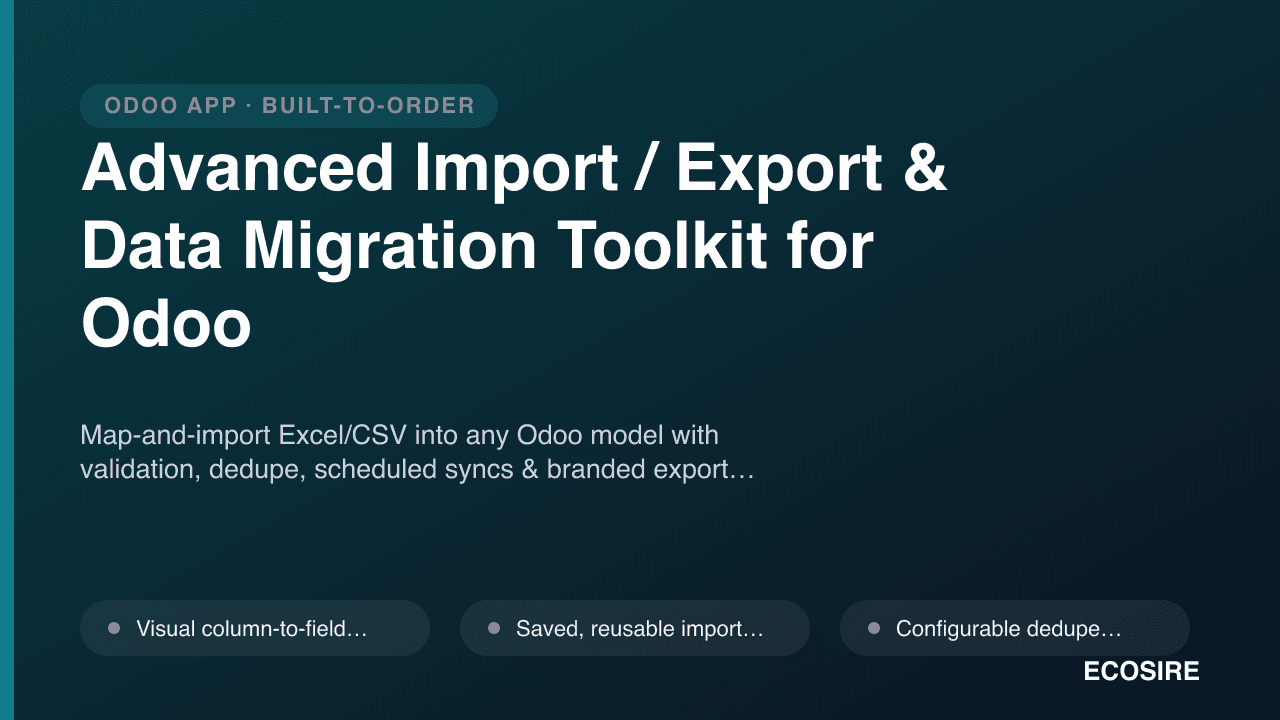 Advanced Import / Export & Data Migration Toolkit for Odoo