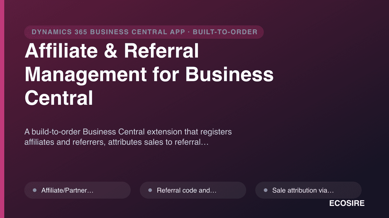Affiliate & Referral Management for Business Central