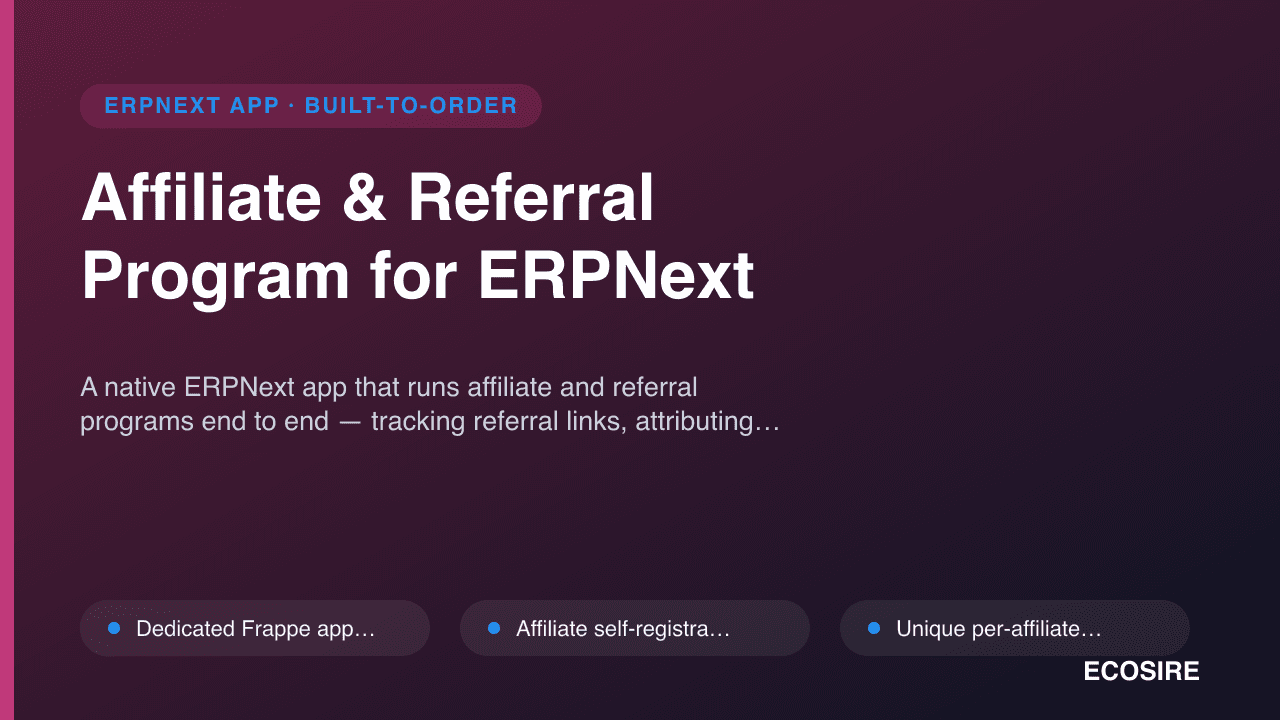 Affiliate & Referral Program for ERPNext