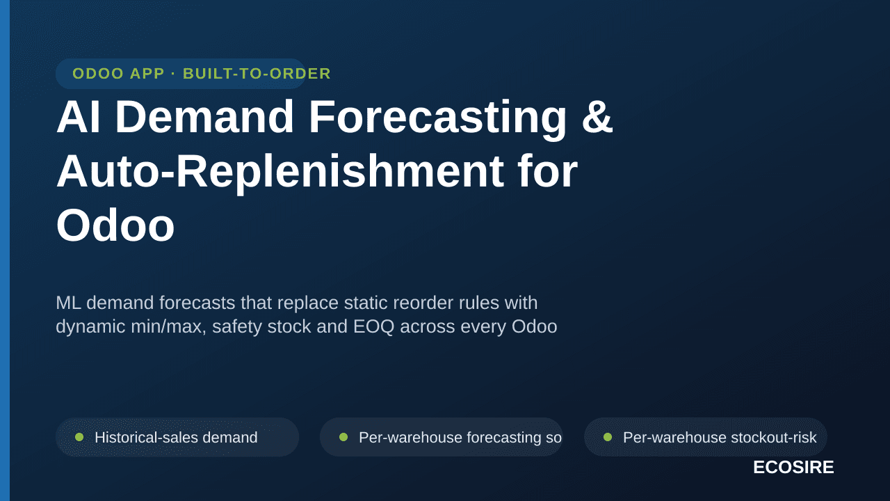 AI Demand Forecasting & Auto-Replenishment for Odoo — ML demand forecasts that replace static reorder rules with dynamic min/ — Image 1 of 3