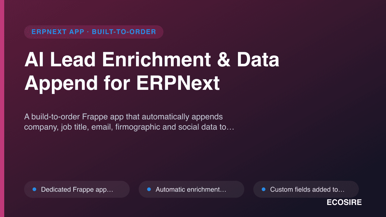 AI Lead Enrichment & Data Append for ERPNext