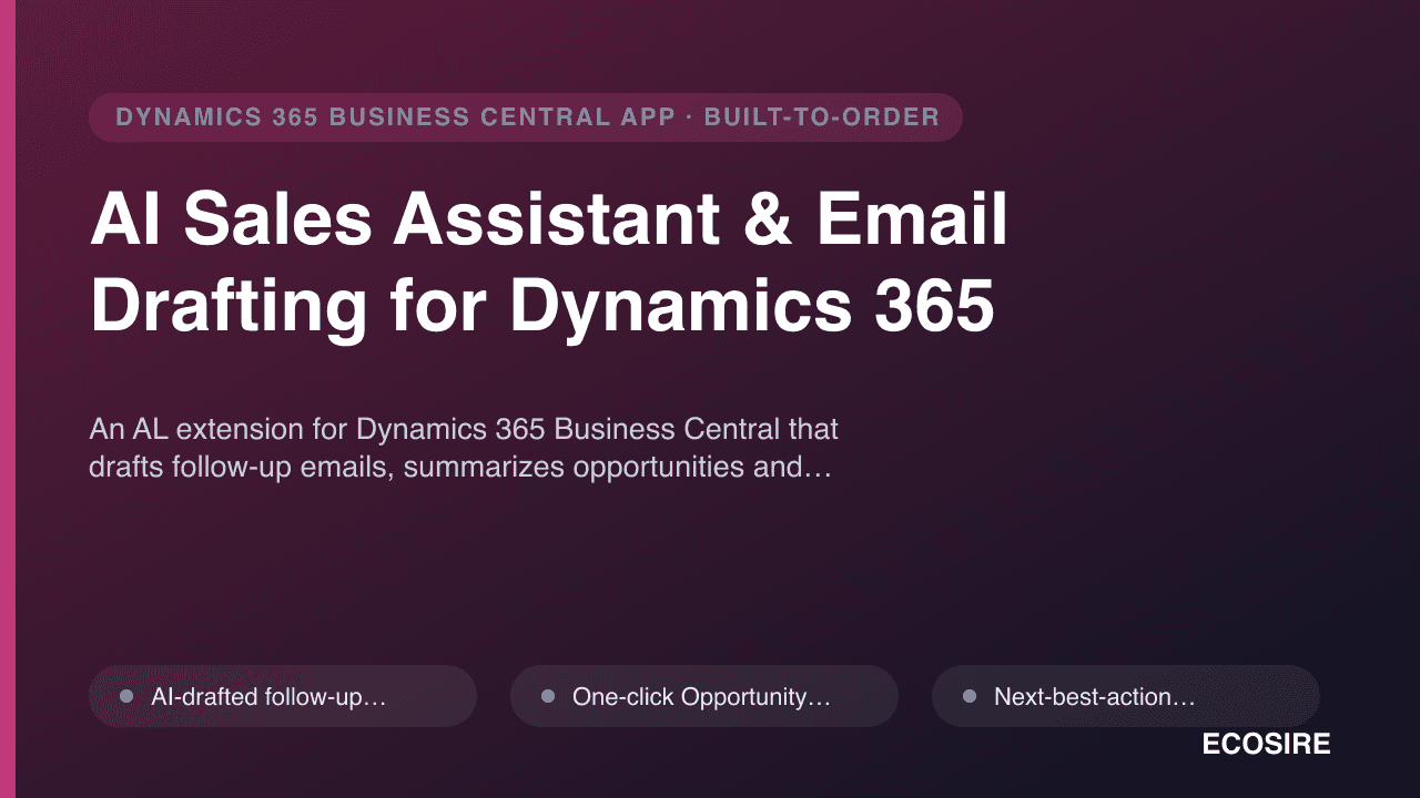 AI Sales Assistant & Email Drafting for Dynamics 365