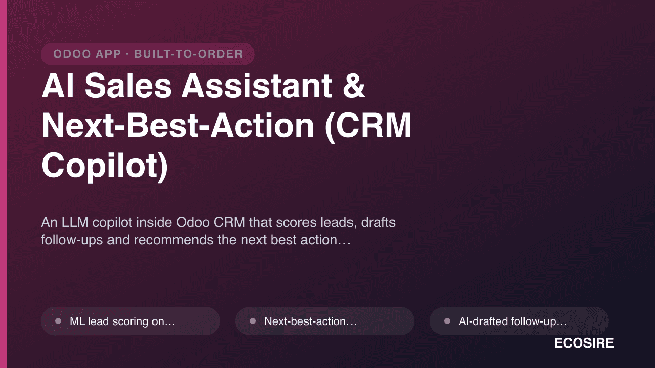 AI Sales Assistant & Next-Best-Action (CRM Copilot)