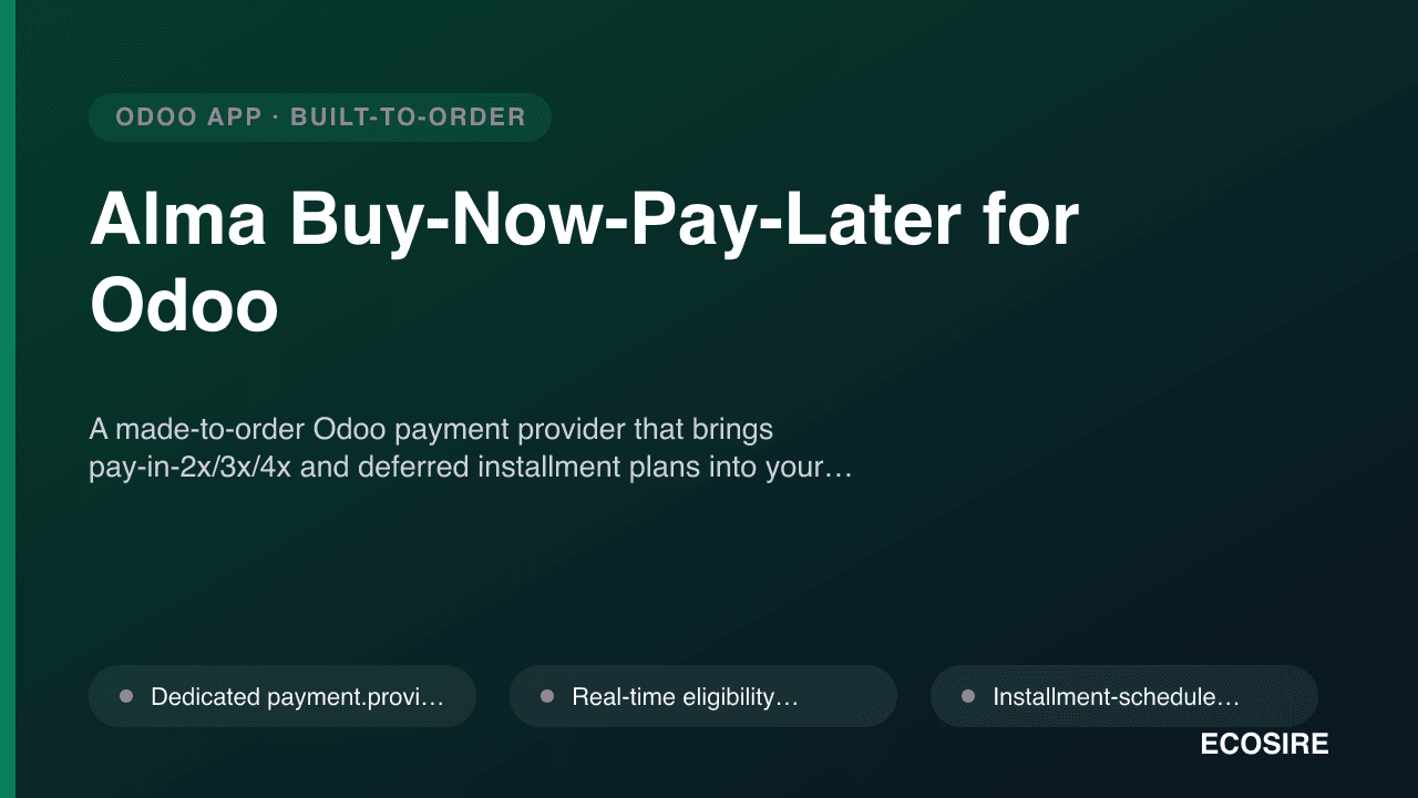 Alma Buy-Now-Pay-Later for Odoo