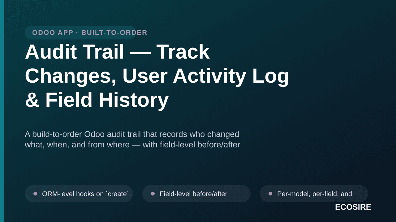 Audit Trail — Track Changes, User Activity Log & Field History