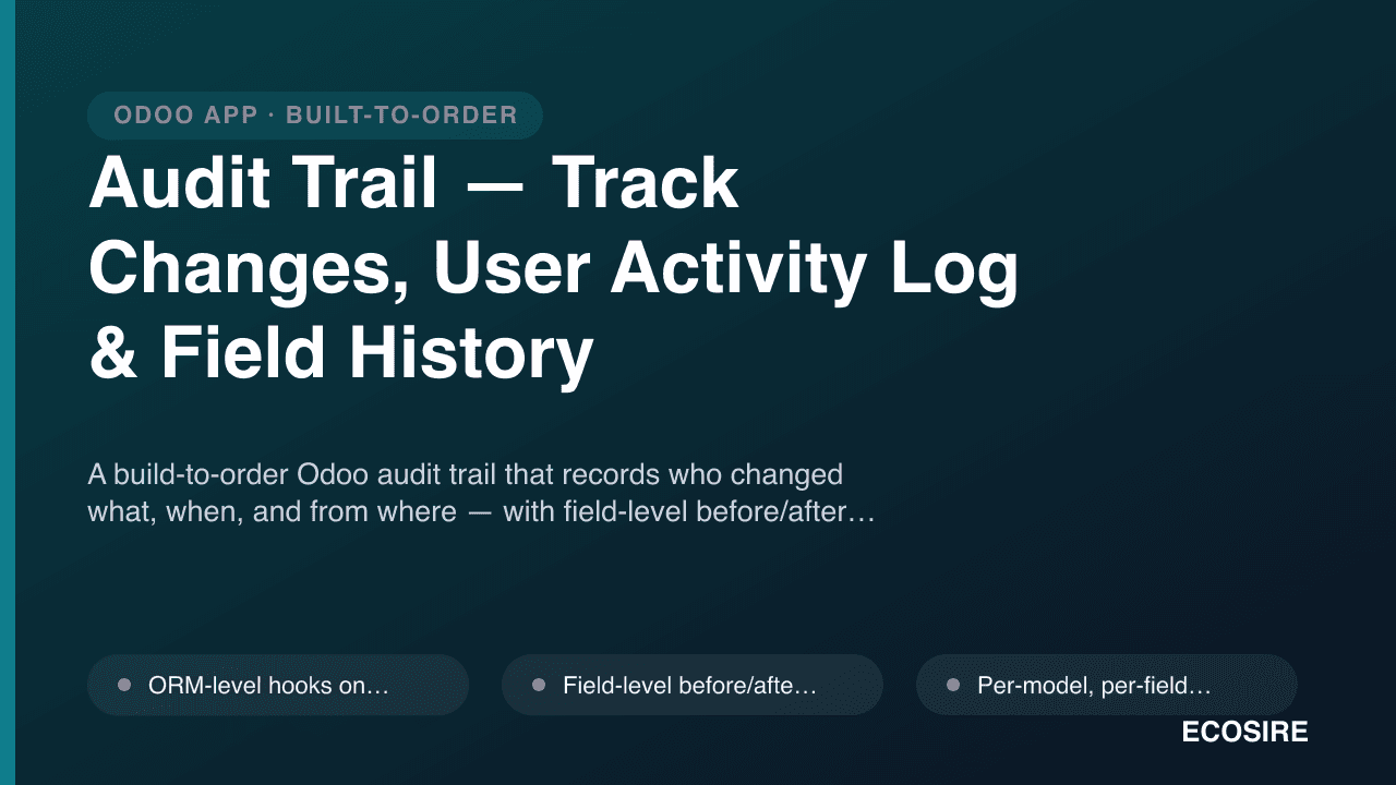 Audit Trail — Track Changes, User Activity Log & Field History