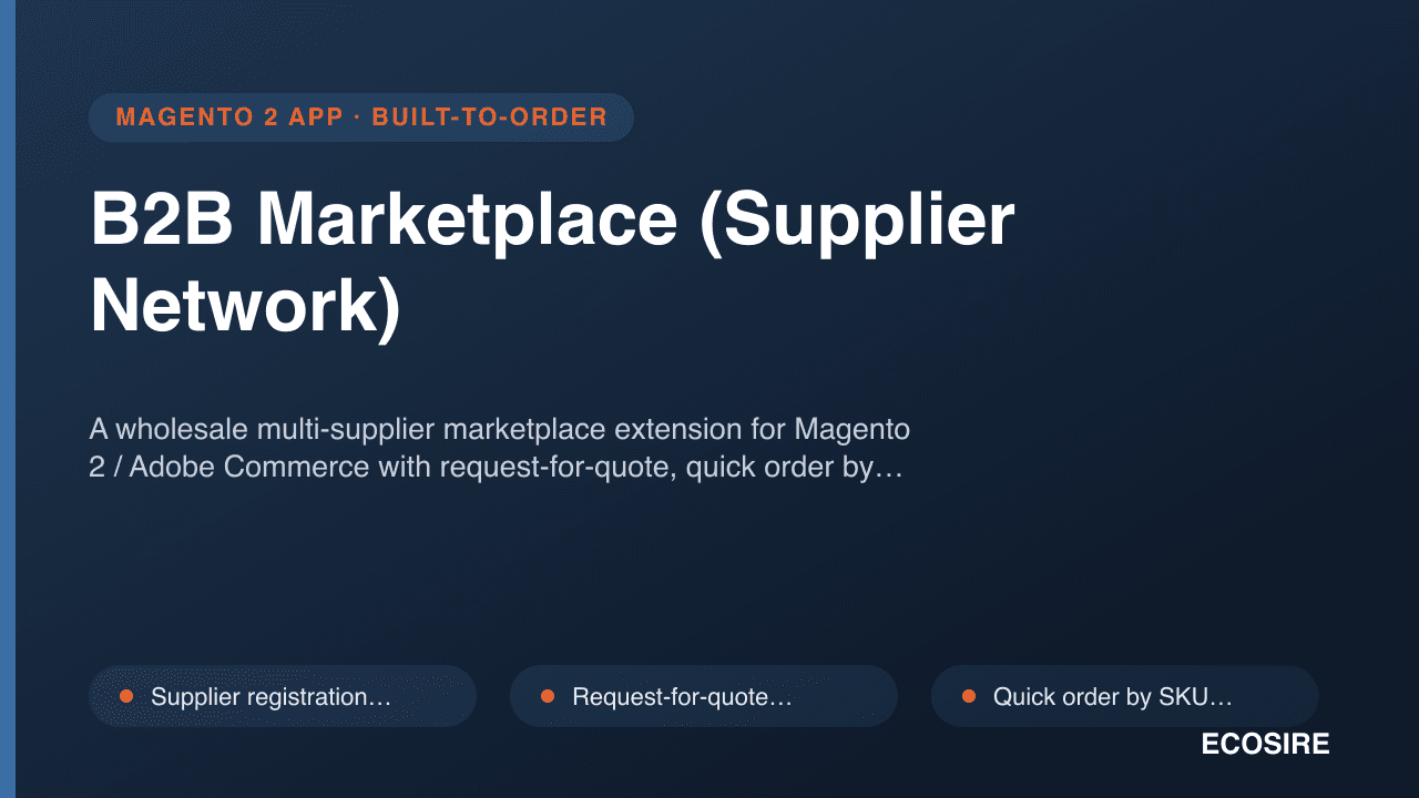 B2B Marketplace (Supplier Network)