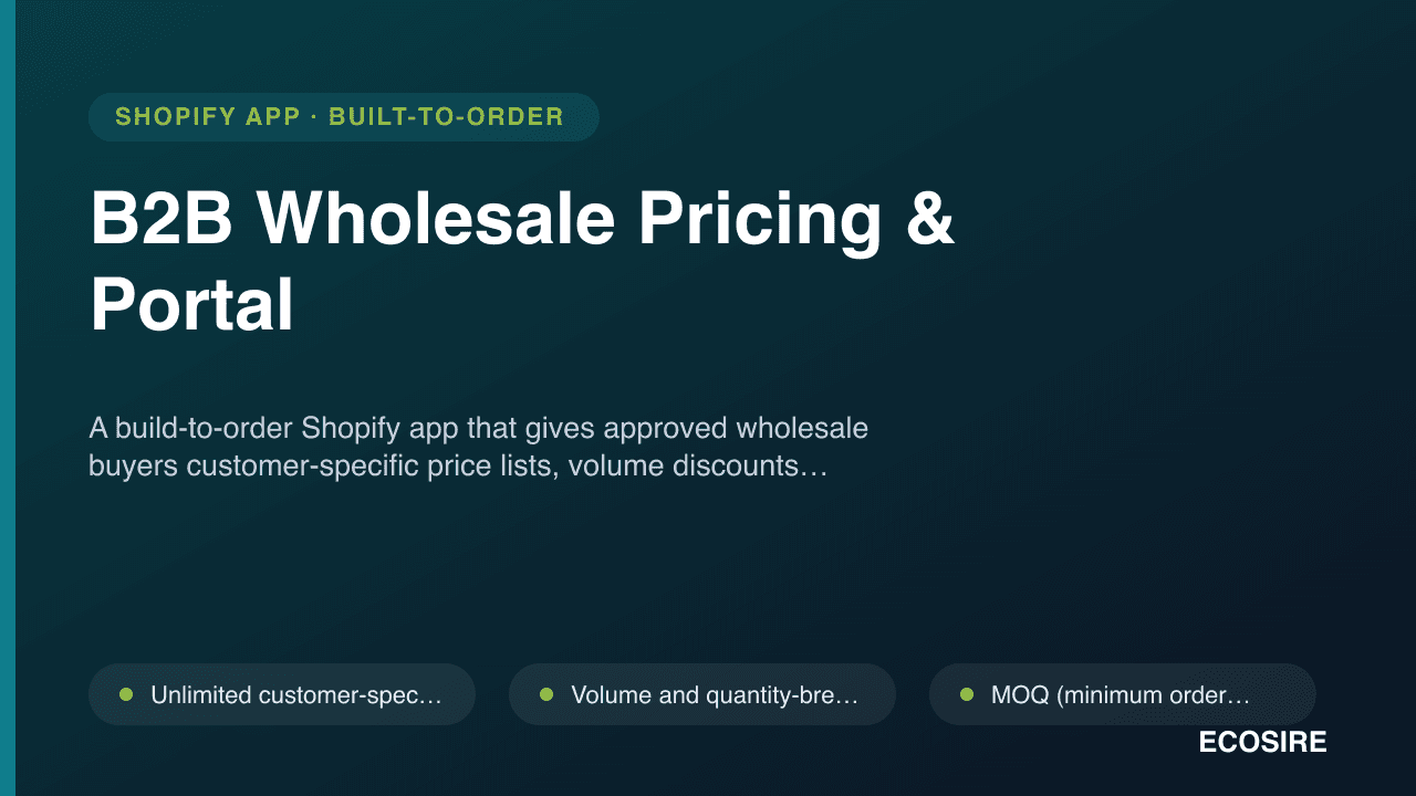 B2B Wholesale Pricing & Portal