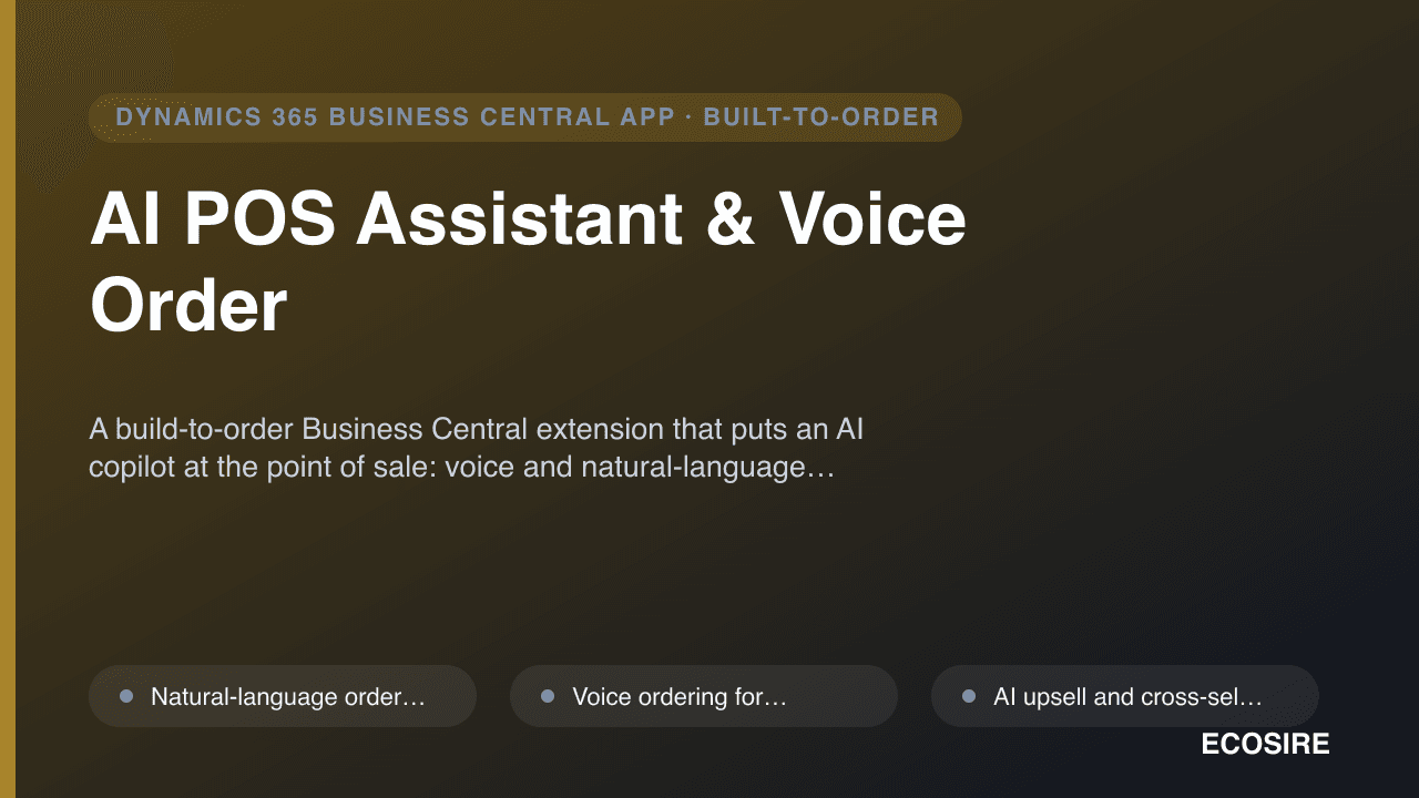AI POS Assistant & Voice Order