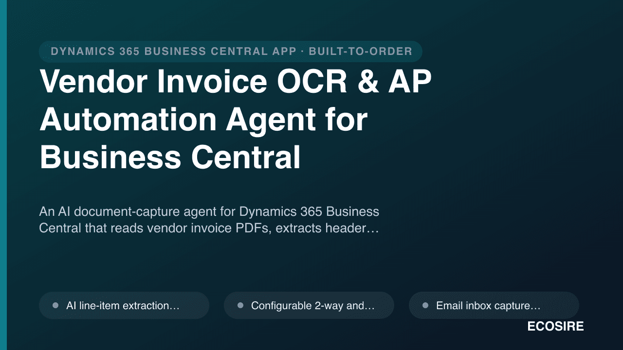 Vendor Invoice OCR & AP Automation Agent for Business Central