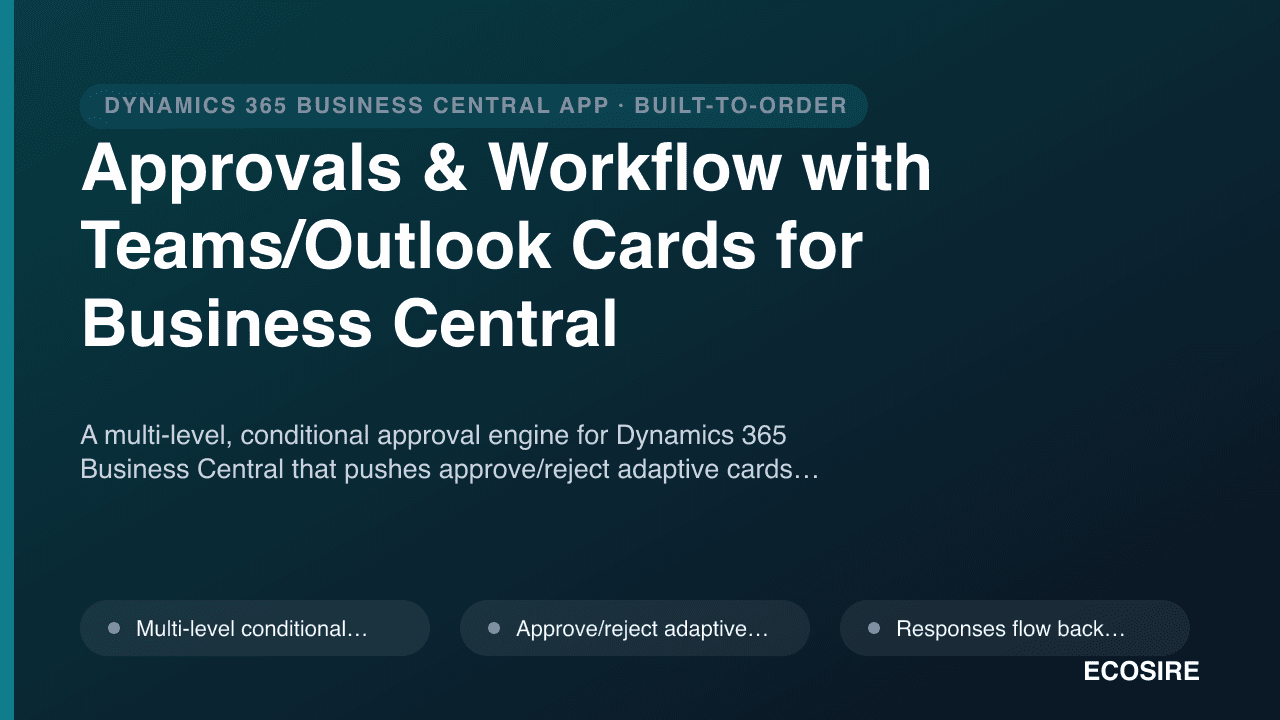 Approvals & Workflow with Teams/Outlook Cards for Business Central