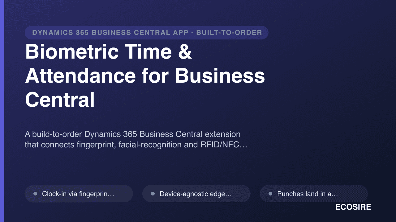 Biometric Time & Attendance for Business Central