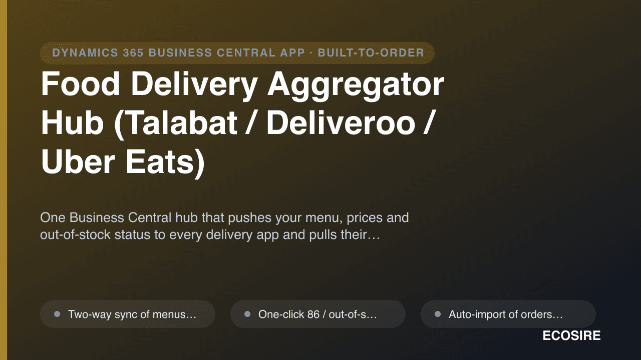 Food Delivery Aggregator Hub (Talabat / Deliveroo / Uber Eats)
