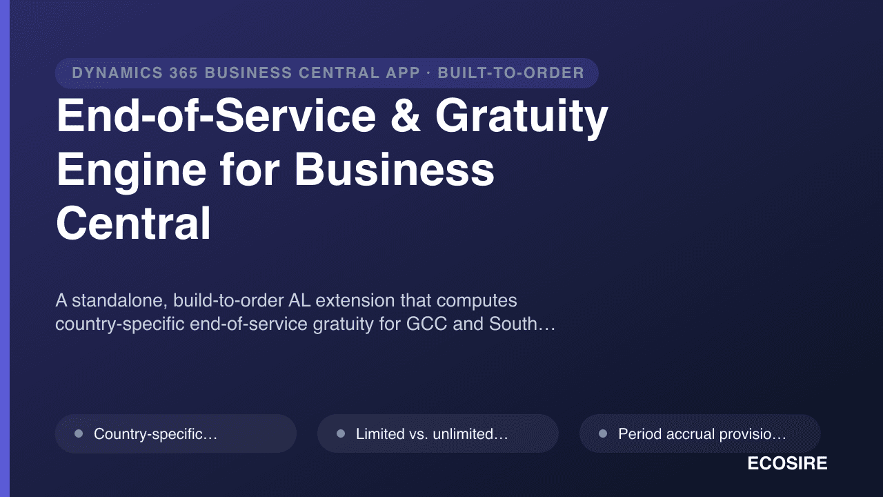 End-of-Service & Gratuity Engine for Business Central