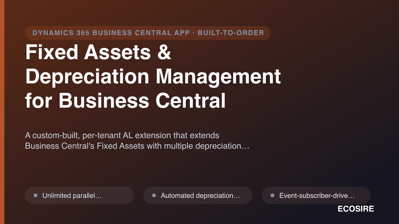 Fixed Assets & Depreciation Management for Business Central