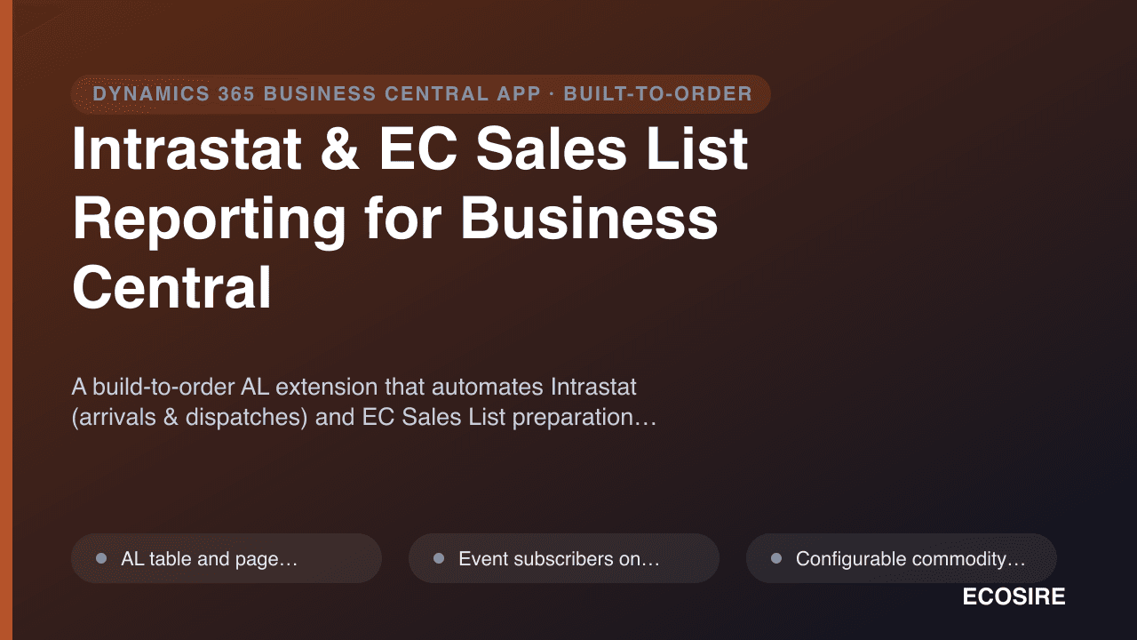 Intrastat & EC Sales List Reporting for Business Central