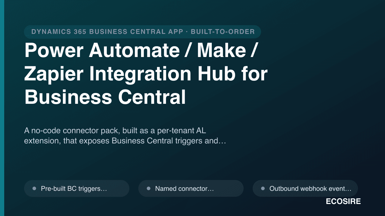 Power Automate / Make / Zapier Integration Hub for Business Central