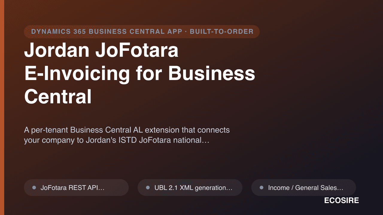 Jordan JoFotara E-Invoicing for Business Central