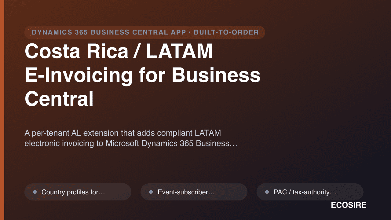 Costa Rica / LATAM E-Invoicing for Business Central