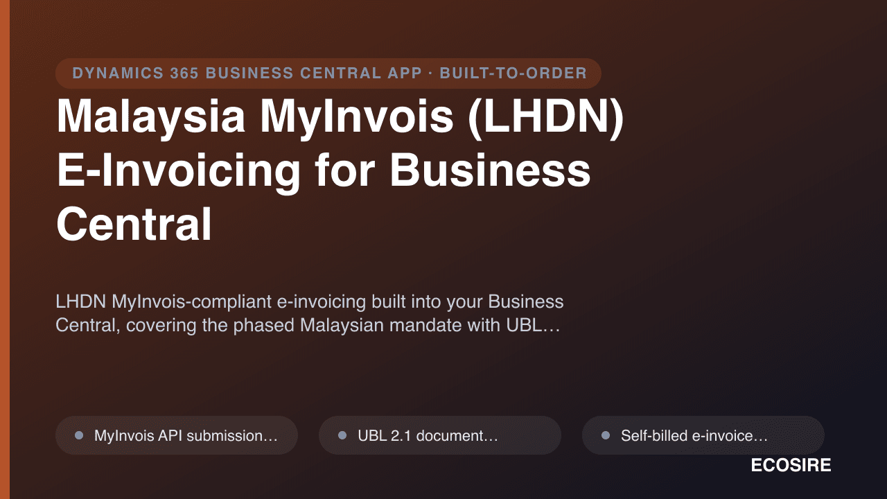 Malaysia MyInvois (LHDN) E-Invoicing for Business Central