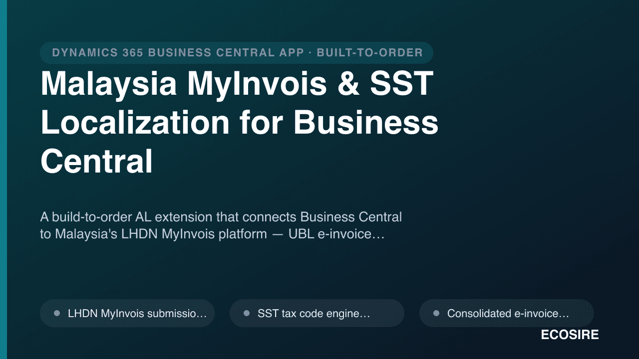 Malaysia MyInvois & SST Localization for Business Central