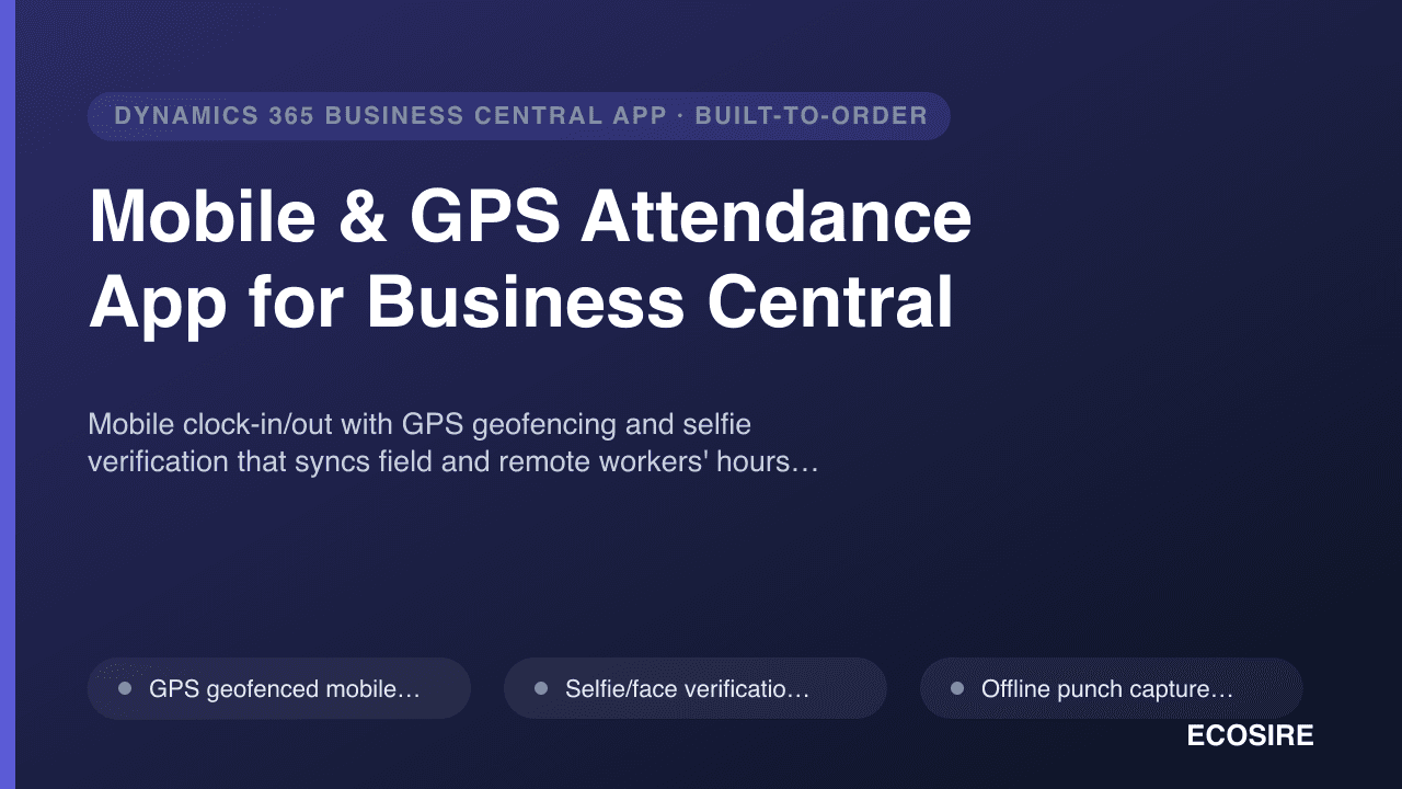 Mobile & GPS Attendance App for Business Central