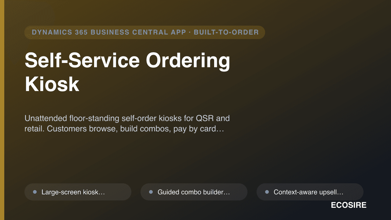 Self-Service Ordering Kiosk — Unattended floor-standing self-order kiosks for QSR and retail