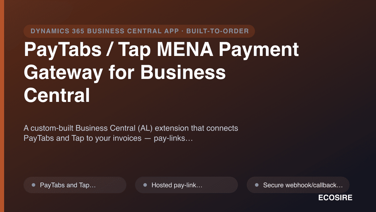 PayTabs / Tap MENA Payment Gateway for Business Central