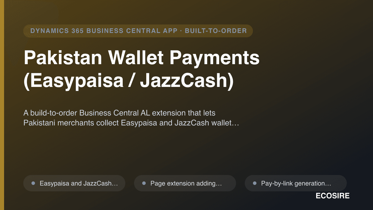 Pakistan Wallet Payments (Easypaisa / JazzCash)