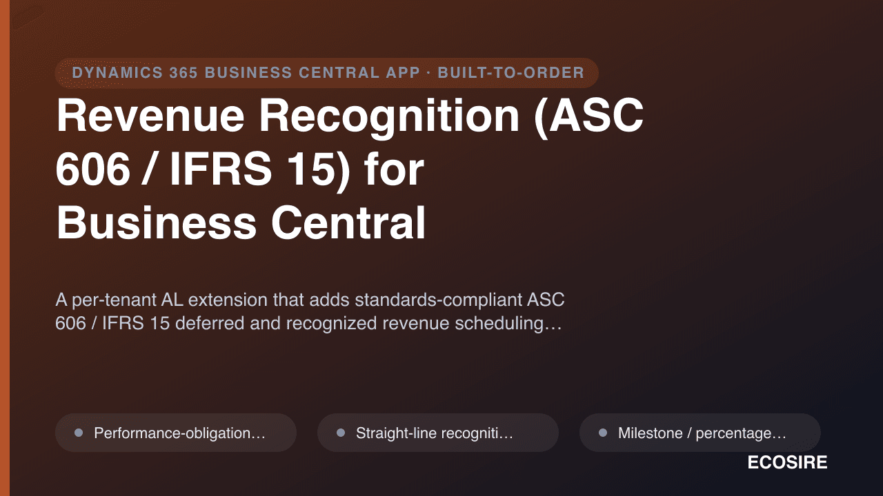 Revenue Recognition (ASC 606 / IFRS 15) for Business Central