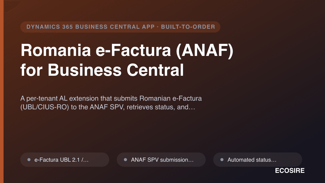 Romania e-Factura (ANAF) for Business Central